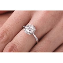 Afbeelding in Gallery-weergave laden, Halo Echt Diamanten Verlovingsring 5,10 Karaat 14K Witgoud