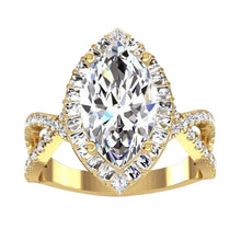 Afbeelding in Gallery-weergave laden, Halo Echt Diamanten Verlovingsring