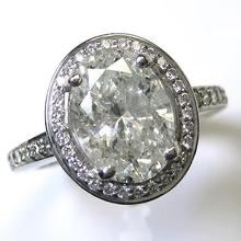 Afbeelding in Gallery-weergave laden, Halo Ovale Echt Diamanten Verlovingsring 3 Karaat