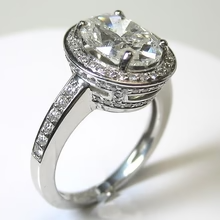 Afbeelding in Gallery-weergave laden, Halo Ovale Echt Diamanten Verlovingsring 3 Karaat