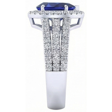 Afbeelding in Gallery-weergave laden, echte round diamant 5karaat ring met diamantaccenten