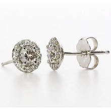 Afbeelding in Gallery-weergave laden, Halo Studs Echt Diamanten Oorbellen