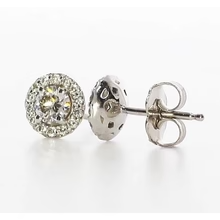 Afbeelding in Gallery-weergave laden, Halo Studs Echt Diamanten Oorbellen