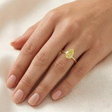 Afbeelding in Gallery-weergave laden, Handgemaakt Gele Kanarie Diamant Statement Ring 2 karaat – 14K