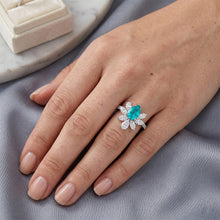 Afbeelding in Gallery-weergave laden, Handgemaakt Halo Ring met VVS Paraiba Toermalijn – 1,25 karaat