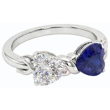 Afbeelding in Gallery-weergave laden, echte heart diamant 1.50karaat ring vooraanzicht