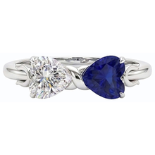 Afbeelding in Gallery-weergave laden, echte heart diamant 1.50karaat ring bovenaanzicht