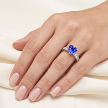 Afbeelding in Gallery-weergave laden, Hart Edelsteen Ceylon Sapphire Ring & Accent Diamanten 3,50 Karaat