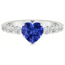 Afbeelding in Gallery-weergave laden, Hart Edelsteen Ring Blauwe Saffieren & Ronde Diamanten 2,50 Karaat