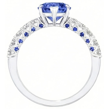 Afbeelding in Gallery-weergave laden, Hart Edelsteen Ring Blauwe Saffieren & Ronde Diamanten 2,50 Karaat