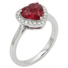 Afbeelding in Gallery-weergave laden, Hart Robijn En Diamanten Trouwring Sieraden 3,35 Karaat