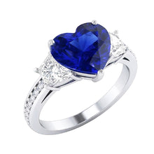Afbeelding in Gallery-weergave laden, echte round diamant 4.50karaat ring profielweergave
