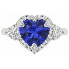Afbeelding in Gallery-weergave laden, Hart Sri Lanka Kleur Saffier Rond IGI GECERTIFICEERDE Diamanten 8.26 Karaat Ring Witgoud 14K