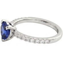Afbeelding in Gallery-weergave laden, Hart en rond geslepen 2.30 ct blauwe saffier Natuurlijke echte diamanten ( niet in een laboratorium gekweekt ) ring wit goud 14k