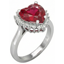 Afbeelding in Gallery-weergave laden, Hartgeslepen Rode Robijn IGI GECERTIFICEERDE en Diamanten Ring 7.50 Karaat Sieraden 14K Witgoud