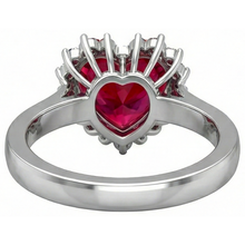 Afbeelding in Gallery-weergave laden, Hartgeslepen Rode Robijn IGI GECERTIFICEERDE en Diamanten Ring 7.50 Karaat Sieraden 14K Witgoud