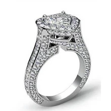 Afbeelding in Gallery-weergave laden, Hart En Ronde Echt Diamanten Verlovingsring 6.45 Ct Halo Sieraden