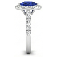 Afbeelding in Gallery-weergave laden, echte round saffier 3.90karaat ring bovenaanzicht