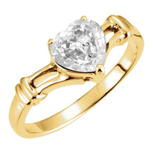 Afbeelding in Gallery-weergave laden, Fijne Diamant Hartvorm Solitaire Verlovingsring in 14 Karaat Geelgoud – hoofdaanzicht