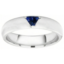 Afbeelding in Gallery-weergave laden, Heren Edelsteen Ring Solitaire Triljoen Diepblauwe Saffier Sieraden 1 Ct