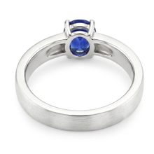 Afbeelding in Gallery-weergave laden, Heren Edelsteen Solitaire Ring Ovaal Natuurlijke Blauwe Saffier 1.50 Karaat