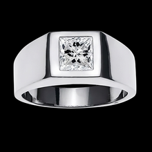 Afbeelding in Gallery-weergave laden, Heren Ring Met Prinses Geslepen Diamant