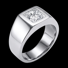 Afbeelding in Gallery-weergave laden, Heren Ring Met Prinses Geslepen Diamant