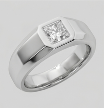 Afbeelding in Gallery-weergave laden, Heren Ring Prinses Geslepen Diamant Wit Goud