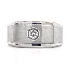 Afbeelding in Gallery-weergave laden, Heren Ring Solitaire Diamant Wit Goud