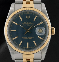 Afbeelding in Gallery-weergave laden, Heren Rolex Roestvrij Staal & Goud Horloge Blauwe Wijzerplaat SNELLE INSTELLING