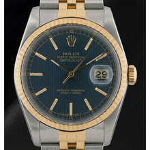 Afbeelding in Gallery-weergave laden, Heren Rolex Roestvrij Staal & Goud Horloge Blauwe Wijzerplaat SNELLE INSTELLING