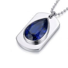 Afbeelding in Gallery-weergave laden, IGI GECERTIFICEERD Heren Saffier Dog Tag Hanger