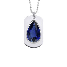 Afbeelding in Gallery-weergave laden, IGI GECERTIFICEERD Heren Saffier Dog Tag Hanger