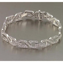 Afbeelding in Gallery-weergave laden, Heren Echt Diamanten Armband Prong Set 9 Karaat Witgouden Sieraden 14K Nieuw
