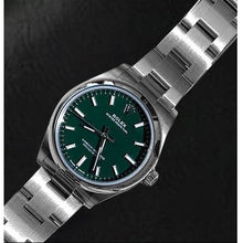 Afbeelding in Gallery-weergave laden, Heren 31mm Rolex groen lichtgevend horloge