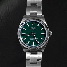 Afbeelding in Gallery-weergave laden, Heren 31mm Rolex groen lichtgevend horloge
