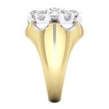 Afbeelding in Gallery-weergave laden, Heren Cluster Diamant Ring Lab Gegroeid Twee Kleurige Sieraden Voor Heren