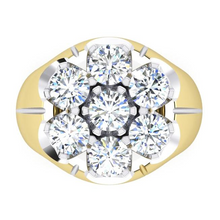 Afbeelding in Gallery-weergave laden, Heren Cluster Diamant Ring Lab Gegroeid Twee Kleurige Sieraden Voor Heren