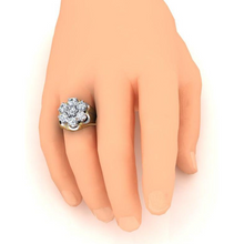 Afbeelding in Gallery-weergave laden, Heren Cluster Diamant Ring Lab Gegroeid Twee Kleurige Sieraden Voor Heren