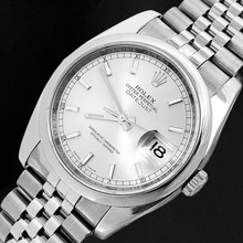 Afbeelding in Gallery-weergave laden, Herenhorloge Rolex Datejust Verborgen Sluiting Zilveren Wijzerplaat Jubilee Band Verborgen