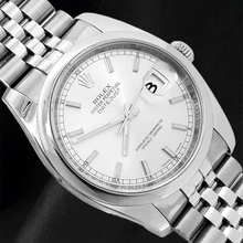 Afbeelding in Gallery-weergave laden, Herenhorloge Rolex Datejust Verborgen Sluiting Zilveren Wijzerplaat Jubilee Band Verborgen