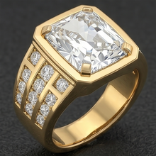 Afbeelding in Gallery-weergave laden, Herenring 10K White Gold – Briljant Radiant 10 karaat