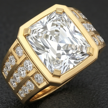 Afbeelding in Gallery-weergave laden, Herenring 10K White Gold – Briljant Radiant 10 karaat