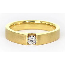 Afbeelding in Gallery-weergave laden, Herenring Geel Goud 14K 0,75 Karaat Echt Diamant Spanningsset