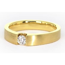 Afbeelding in Gallery-weergave laden, Herenring Geel Goud 14K 0,75 Karaat Echt Diamant Spanningsset