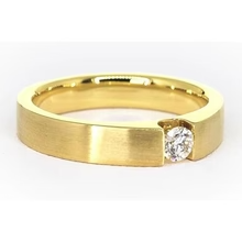 Afbeelding in Gallery-weergave laden, Herenring Geel Goud 14K 0,75 Karaat Echt Diamant Spanningsset