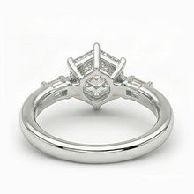 Afbeelding in Gallery-weergave laden, Princess Diamant ring in 14K Witgoud – profielaanzicht