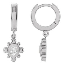 Afbeelding in Gallery-weergave laden, Hoop Drop Oorbellen Ovale Old Mine Cut Echt Diamonds Bezel Set 2 karaat