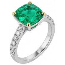 Afbeelding in Gallery-weergave laden, Colombiaanse Smaragd Edelsteen Ring – zijaanzicht