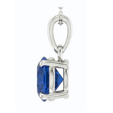 Afbeelding in Gallery-weergave laden, Rond Geslepen Royal Blue Saffier ring in 14 Karaat Witgoud – profielaanzicht